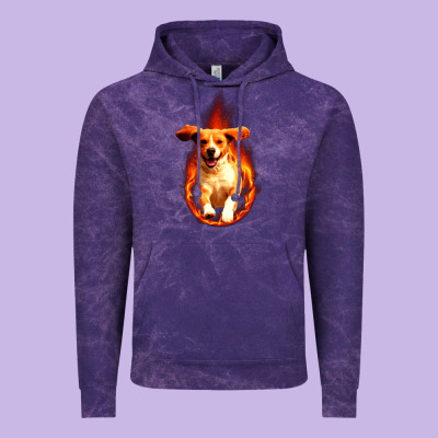Dog In Fire Vintage Hoodie Designed By Artisfamous