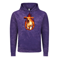 Cloud Purple Dog In Fire Vintage Hoodie - artisFamous
