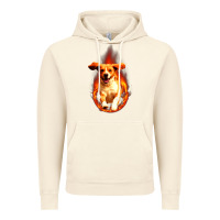 Vintage Artic Dog In Fire Vintage Hoodie - artisFamous