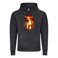 Vintage Black Dog In Fire Vintage Hoodie - artisFamous