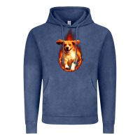 Vintage Denim Dog In Fire Vintage Hoodie - artisFamous