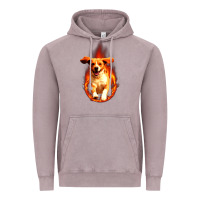 Vintage Zinc Dog In Fire Vintage Hoodie - artisFamous