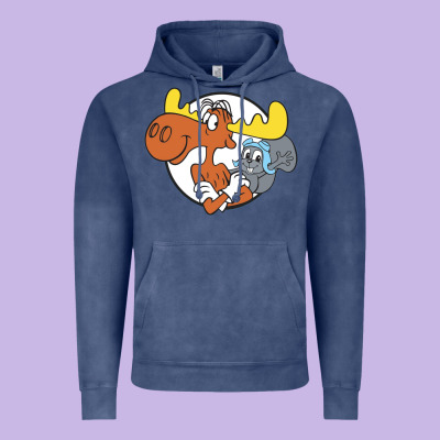 Vintage Rocky And Bullwinkle Vintage Hoodie Designed By Artisfamous