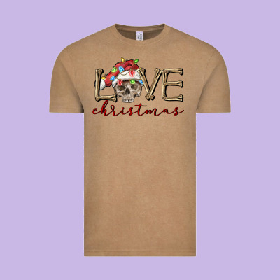 Skull Love Christmas Vintage Tee Designed By Fadigitalartstudio