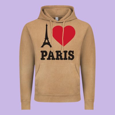 I Love Paris Eiffel Tower Funny Vintage Hoodie Designed By Artisfamous