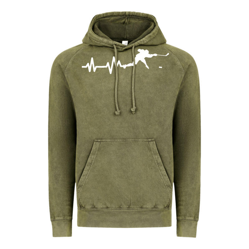 Hockey Player Heartbeat Ice Vintage Hoodie by artisFamous | Teevron
