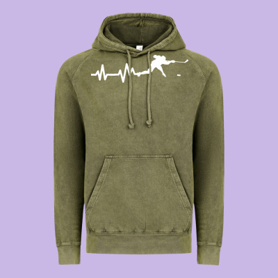 Hockey Player Heartbeat Ice Vintage Hoodie Designed By Artisfamous