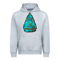 Heather Grey turquoise arrowhead Urban Hoodie - Jasminsmagicworld