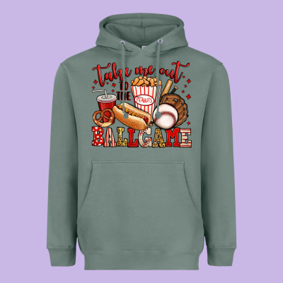 Take Me Out To The Ball Game Baseball Heavyweight Hoodie Designed By Jasminsmagicworld