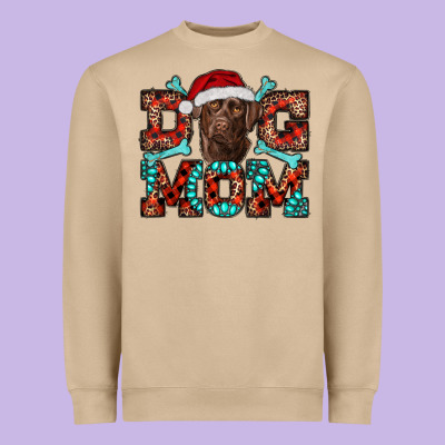 Dog Mom Christmas With Labrador Heavyweight Sweatshirt Designed By Ranaportraitstore