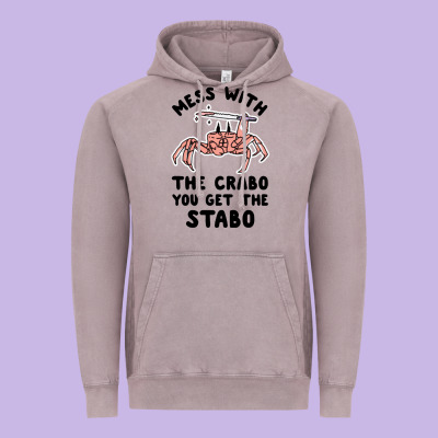 Mess With The Crabo You Get The Stabo Vintage Hoodie Designed By Artisfamous