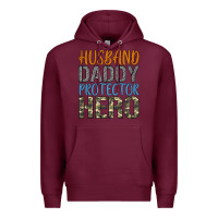 Burgundy husband daddy protector hero Premium Hoodie - Artiststas