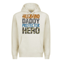 Oatmeal Heather husband daddy protector hero Premium Hoodie - Artiststas
