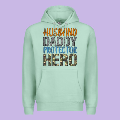 Husband Daddy Protector Hero Premium Hoodie Designed By Artiststas