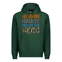 Sports Green husband daddy protector hero Premium Hoodie - Artiststas