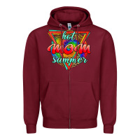 Burgundy hot mom summer Zipper Hoodie - JahusDesignShop