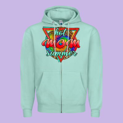 Hot Mom Summer Zipper Hoodie Designed By Jahusdesignshop