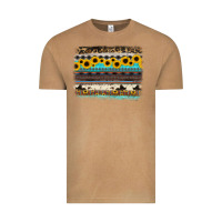 Vintage Camel sunflower aztec serape cowhide background Vintage Tee - RanaPortraitStore