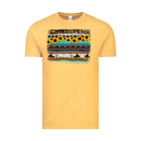 Vintage Mustard sunflower aztec serape cowhide background Vintage Tee - RanaPortraitStore