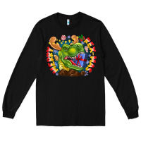 Black Merry Rexmas Long Sleeve Tee - CowhideDigitalArt