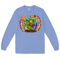 Colony Blue Merry Rexmas Long Sleeve Tee - CowhideDigitalArt