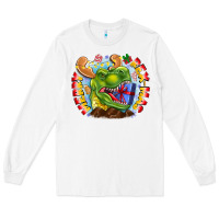 White Merry Rexmas Long Sleeve Tee - CowhideDigitalArt