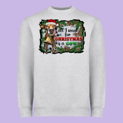 All I Want For Christmas Is A Cow Heavyweight Sweatshirt Designed By Ranaportraitstore