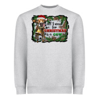 Heather Grey all i want for christmas is a cow Heavyweight Sweatshirt - RanaPortraitStore