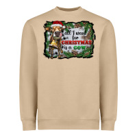 Mushroom all i want for christmas is a cow Heavyweight Sweatshirt - RanaPortraitStore