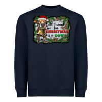 Navy all i want for christmas is a cow Heavyweight Sweatshirt - RanaPortraitStore