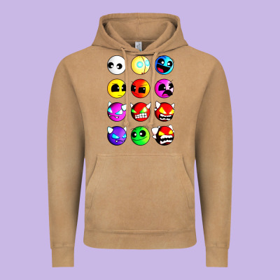 Geometry Dash Difficulty  Faces Vintage Hoodie Designed By Artisfamous