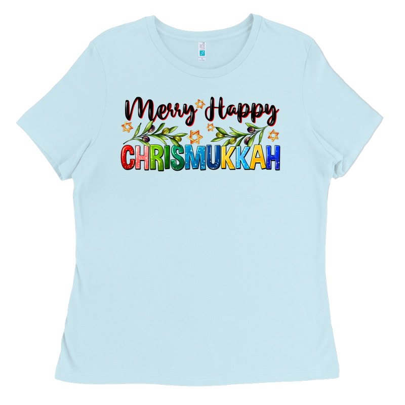Merry Happy Chrismukkah With Olive Branch Ladies Tee by FaDigitalArtStudio | Teevron