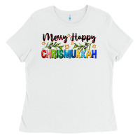 Merry Happy Chrismukkah With Olive Branch Ladies Tee | Teevron
