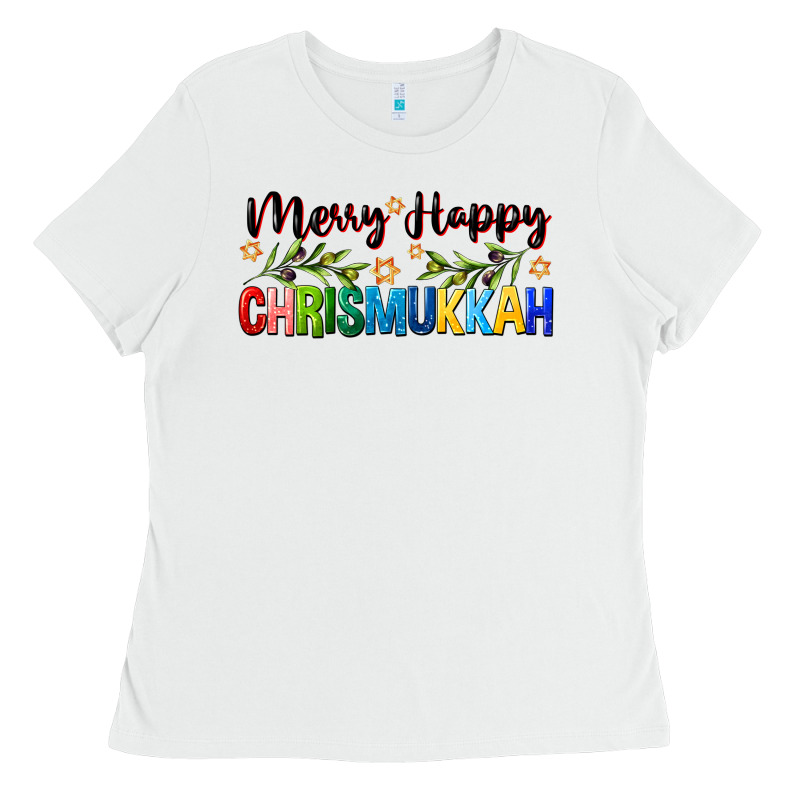 Merry Happy Chrismukkah With Olive Branch Ladies Tee by FaDigitalArtStudio | Teevron