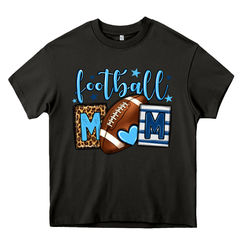 Football Mom Blue Team Color  Mother's Day Heavy Core Tee by HowdyJamesFarm | Teevron