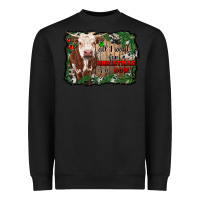 Black all i want for christmas is a cow cowhide Heavyweight Sweatshirt - RanaPortraitStore