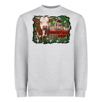 Heather Grey all i want for christmas is a cow cowhide Heavyweight Sweatshirt - RanaPortraitStore