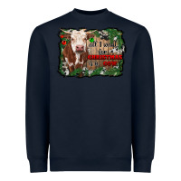 Navy all i want for christmas is a cow cowhide Heavyweight Sweatshirt - RanaPortraitStore