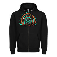 Black be kind western turquoise rainbow Zipper Hoodie - JahusDesignShop