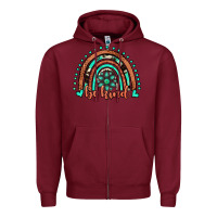 Burgundy be kind western turquoise rainbow Zipper Hoodie - JahusDesignShop