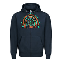 Navy be kind western turquoise rainbow Zipper Hoodie - JahusDesignShop