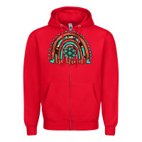 Red be kind western turquoise rainbow Zipper Hoodie - JahusDesignShop