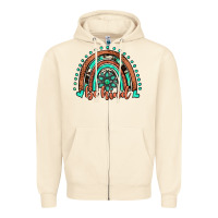 Sandshell be kind western turquoise rainbow Zipper Hoodie - JahusDesignShop