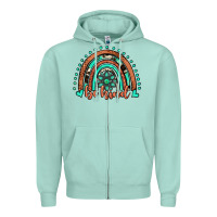 Seafoam be kind western turquoise rainbow Zipper Hoodie - JahusDesignShop
