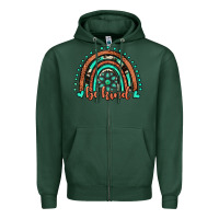 Sports Green be kind western turquoise rainbow Zipper Hoodie - JahusDesignShop