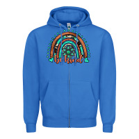True Royal be kind western turquoise rainbow Zipper Hoodie - JahusDesignShop