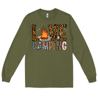 Army Green Love Camping Long Sleeve Tee - CowhideDigitalArt