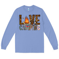 Colony Blue Love Camping Long Sleeve Tee - CowhideDigitalArt