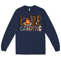 Navy Love Camping Long Sleeve Tee - CowhideDigitalArt
