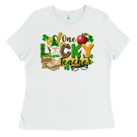 White one lucky teacher Ladies Tee - FaDigitalArtStudio